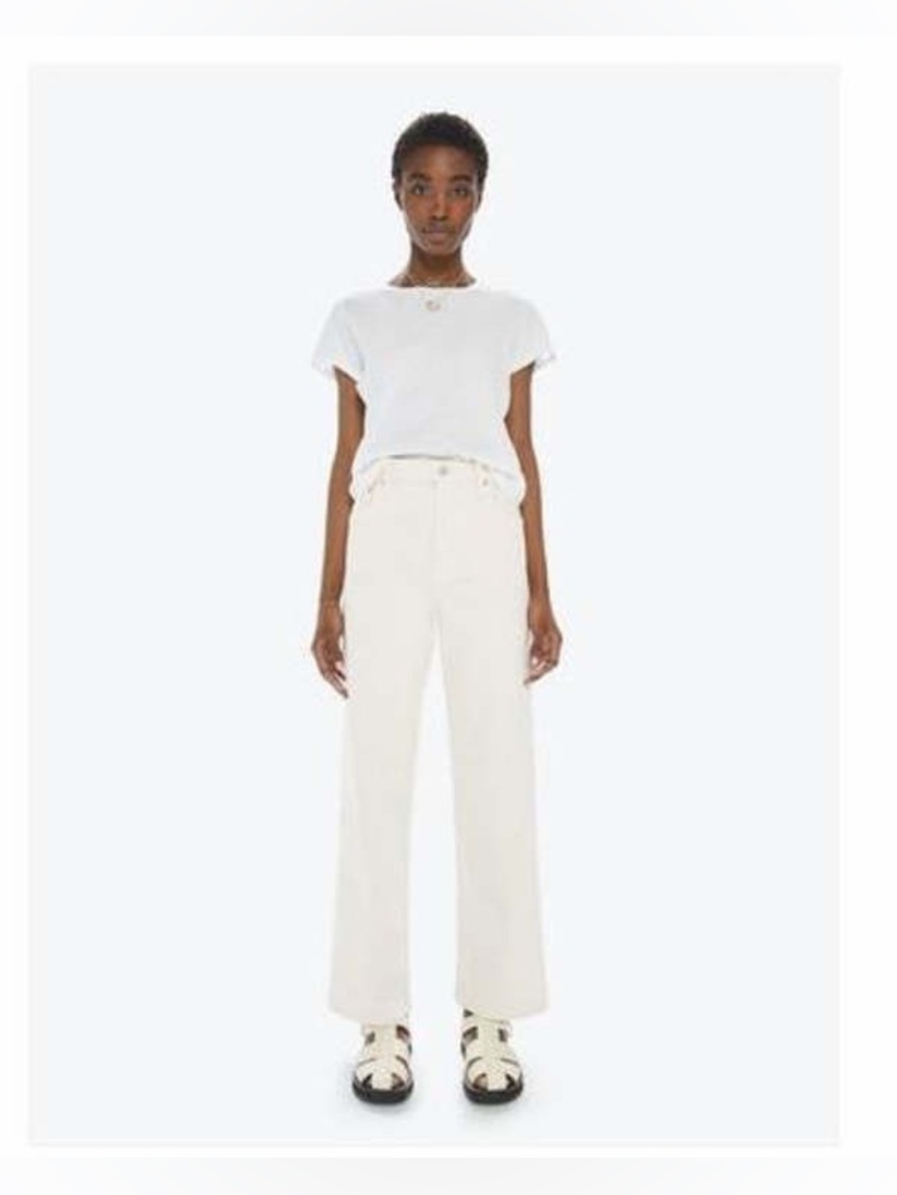 MOTHER High Waisted Spinner Skimp Jeans in Eggnog, Size 27